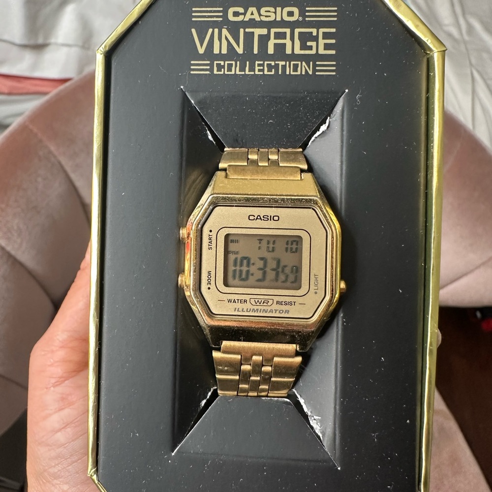 Casio Vintage Gold-Tone Digital Watch
